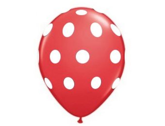 Sempertex 12 inch  - Polka Dots - Red 015