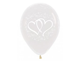 Sempertex 12 inch  - Wedding Hearts - Clear 390