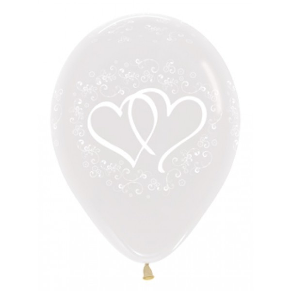 Sempertex 12 inch  - Wedding Hearts - Clear 390