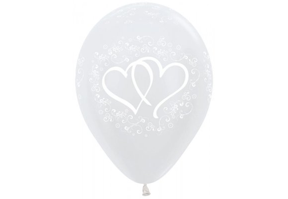 Sempertex 12 inch  - Wedding Hearts - Pearl White 405