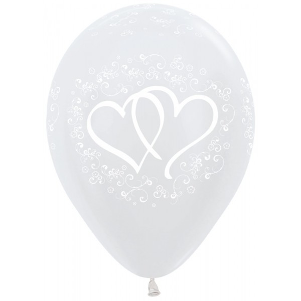 Sempertex 12 inch  - Wedding Hearts - Pearl White 405