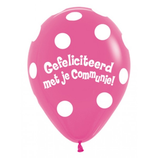 Sempertex 12 inch  - Communie Polka Dots - Fuchsia 012 - SALE