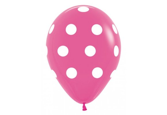 Sempertex 12 inch  - Polka Dots - Fuchsia 012