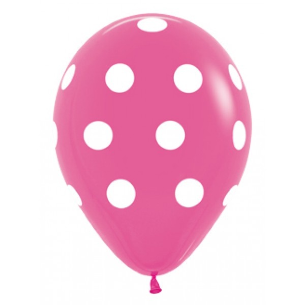 Sempertex 12 inch - Polka Dots - Fuchsia 012