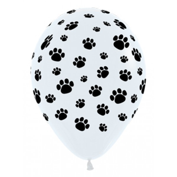 Sempertex 12 inch  - Paw Print - White 005
