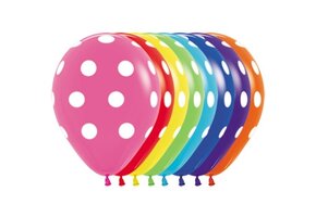 Sempertex 12 inch  - Polka White Dots - Assortment