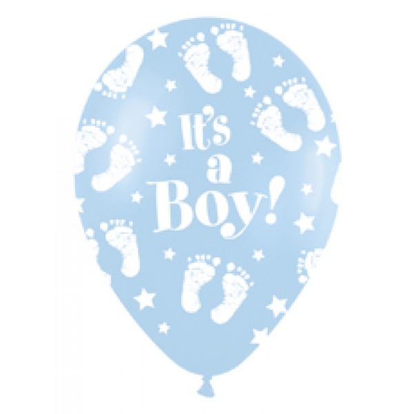 Sempertex 12 inch  - It's A Boy Footprints - Matte Blue 640