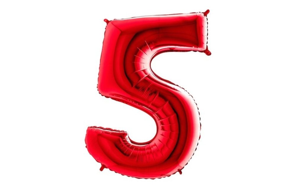 Cijfer Red 5 - Grabo - 40 inch