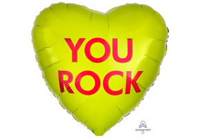 Heart - Candy Heart You Rock - Lime Green - 18 inch -Anagram