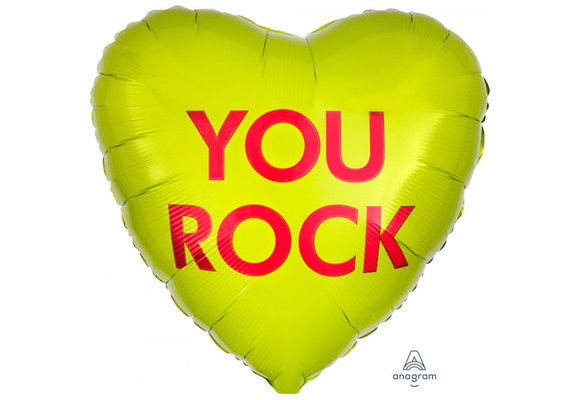 Heart - Candy Heart You Rock - Lime Green - 18 inch -Anagram