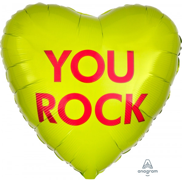 Candy Heart - You Rock - Lime Green - A18"/45cm