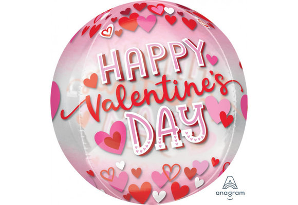 ORBZ - Happy Valentine's Day Pink & Red Hearts - A38cmx40cm