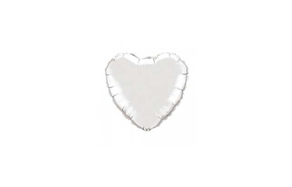 Heart - Silver - 4 inch - 5 pieces - Qualatex