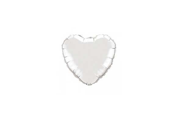 Heart - Silver - 4 inch - 5 pcs - Qualatex