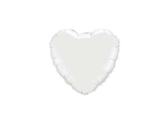 Heart - White Q4"/10 cm - 5 stuks