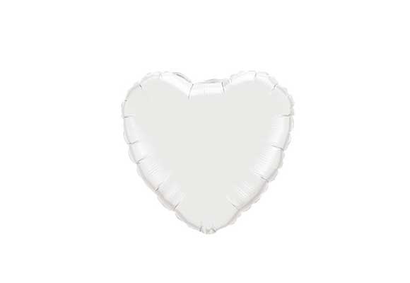 Heart - White Q4"/10 cm - 5 stuks