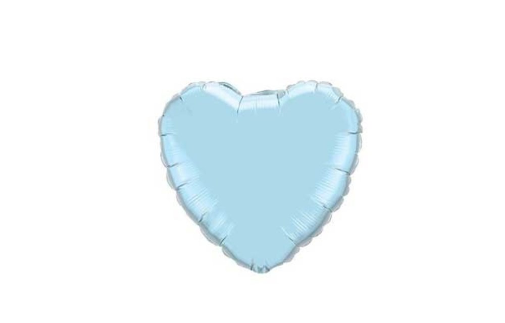 Heart - Pearl Light Blue - 4 inch - 5 stuks - Qualatex