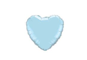 Heart - Pearl Light Blue Q4"/10cm  - 5 stuks