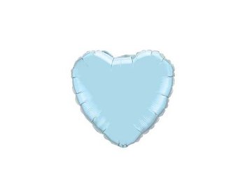 Heart - Pearl Light Blue Q4"/10cm  - 5 stuks