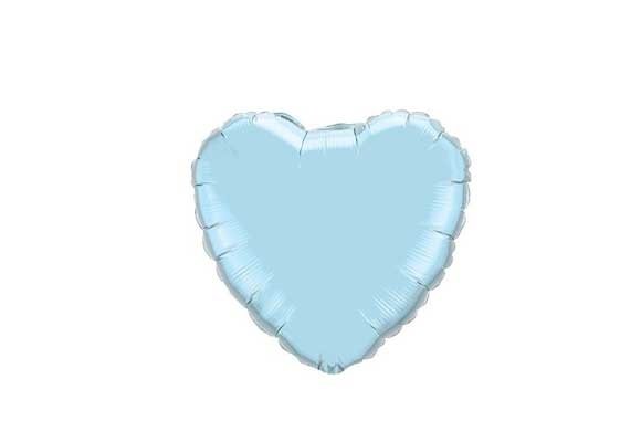Heart - Pearl Light Blue Q4"/10cm  - 5 stuks