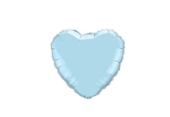 Heart - Pearl Light Blue - 4 inch - 5 stuks - Qualatex
