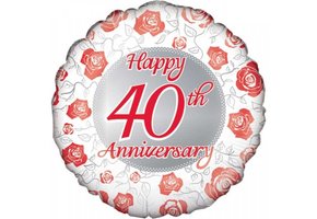 SALE > Happy 40th Anniversary - 18 inch - Oaktree