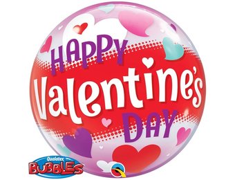 BUBBLE Hearts Happy Valentine's Day - 22"/56cm