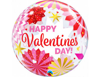 BUBBLE Valentine's Paper Fans - 22"/56cm