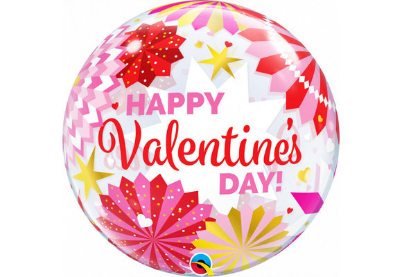 BUBBLE Valentine's Paper Fans - 22 inch - Qualatex