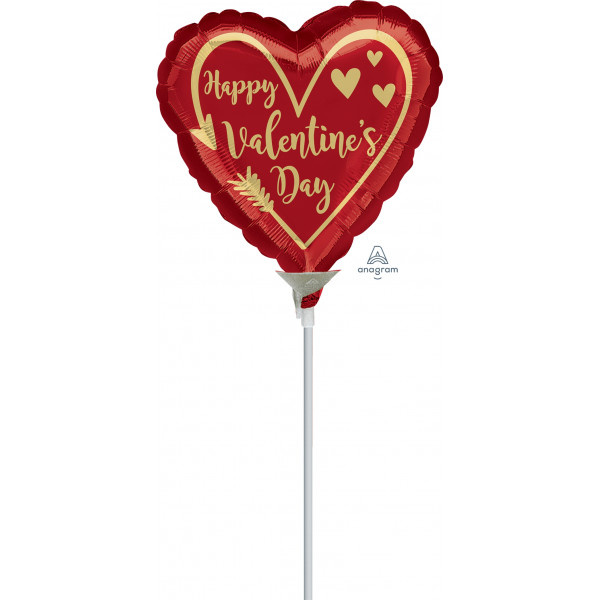 MICROFOIL - HEART Valentine's Day - Gold Arrow - 9 inch - Anagram