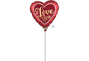MICRO - HEART Sangria & Gold Satin Love - 9 inch - Anagram