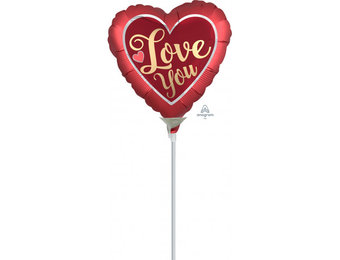 MICRO - HEART Sangria & Gold Satin Love - 9 inch - Anagram