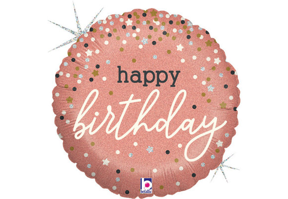 MICROFOIL - Birthday Rose Gold Confetti - 9 inch - Betallic