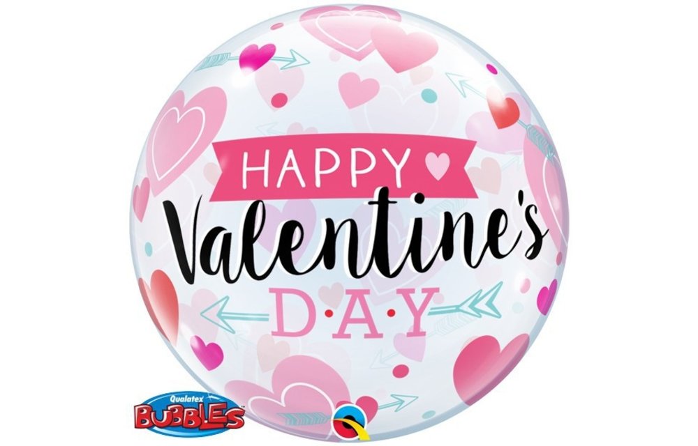 BUBBLE Arrows & Hearts Valentines - 22 inch - Qualatex