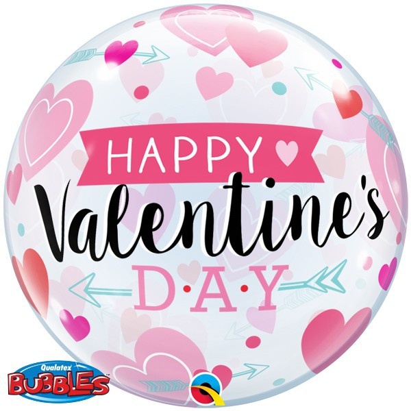 BUBBLE Arrows & Hearts Valentines - 22 inch - Qualatex