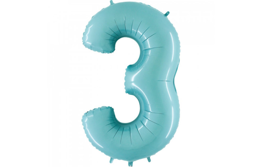 Cijfer Light Blue 3 - Grabo - 40 inch