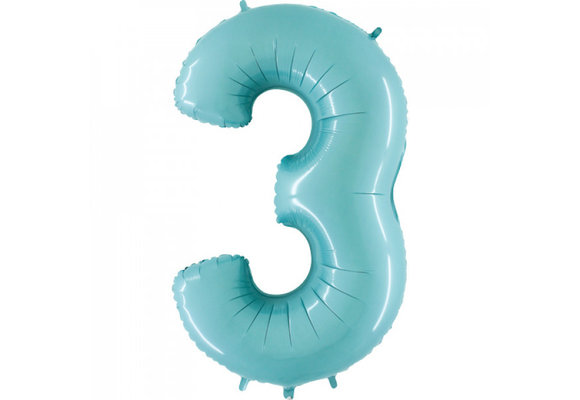 Cijfer Light Blue 3 - Grabo - 40 inch