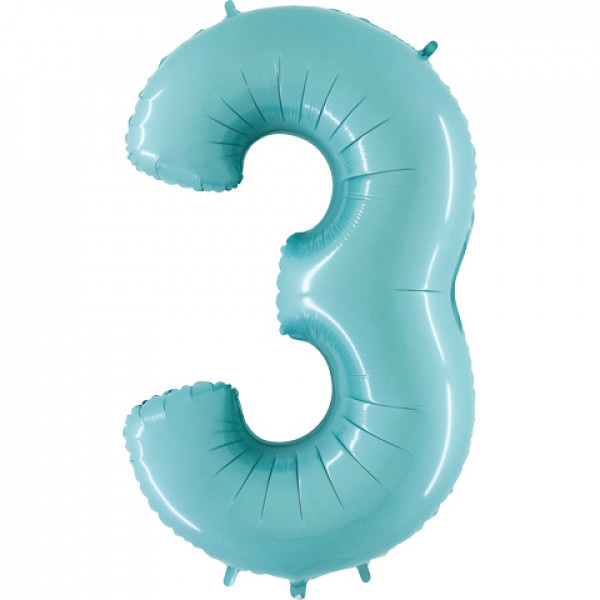 Cijfer Light Blue 3 - Grabo - 40 inch