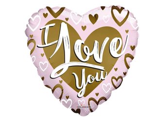 MICRO - I Love You Matt Gold &Pink Heart - 9 inch - Kal