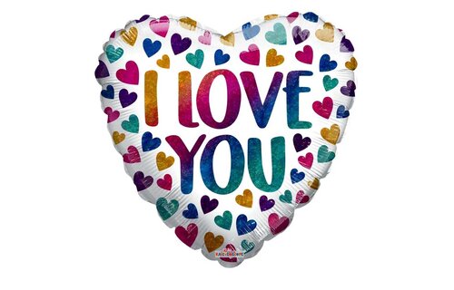 Heart Rainbow I Love You Hearts Holographic - K18"