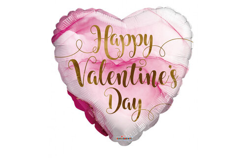 Heart Happy Valentines Day - Marble Pink - K18"
