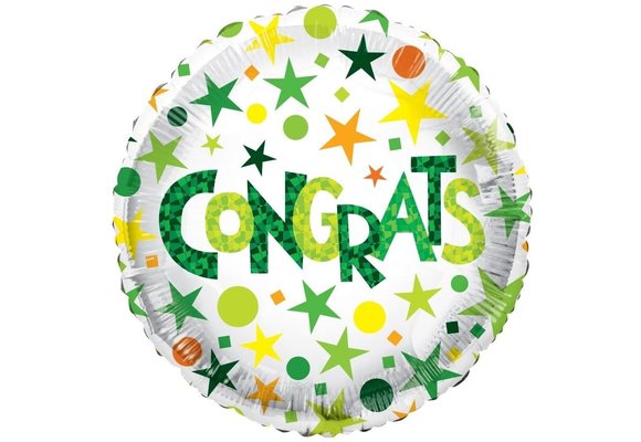 SALE > ECO - Congratulations Green - 18 inch - Kaleidoscope