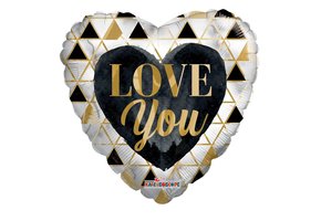 SALE > ECO - Heart - Love You Gold&black Triangles - K18"