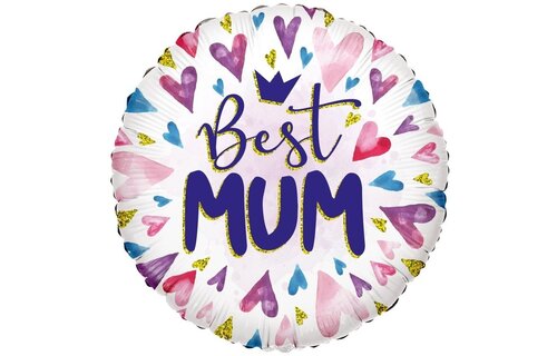 ECO - Best Mum Hearts - 18 inch - Kaleidoscope
