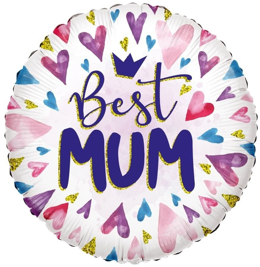 ECO - Best Mum Hearts - 18 inch - Kaleidoscope