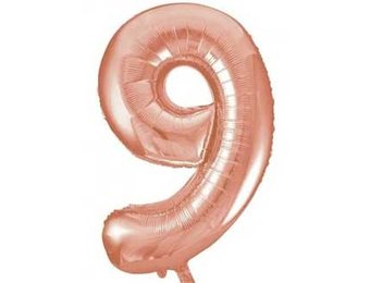 Cijfer Rose Gold 9 - HA24"/60cm- 2 stuks