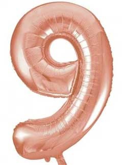 Cijfer Rose Gold 9 - HA24"/60cm- 2 stuks