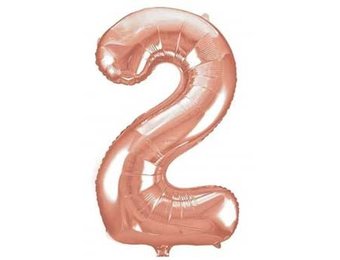 Cijfer Rose Gold 2 - HA24"/60cm- 2 stuks