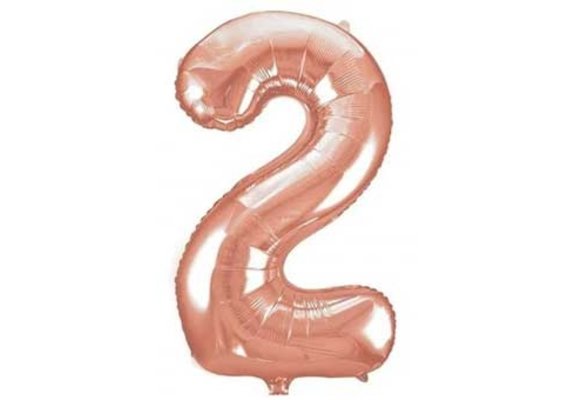 Cijfer Rose Gold 2 - HA24"/60cm- 2 stuks