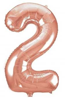 Cijfer Rose Gold 2 - HA24"/60cm- 2 stuks